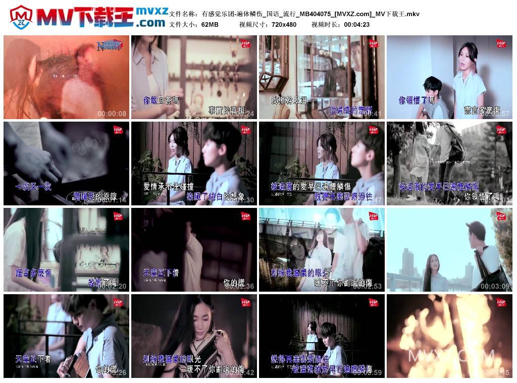 有感觉乐团-遍体鳞伤_国语_流行_MB404075